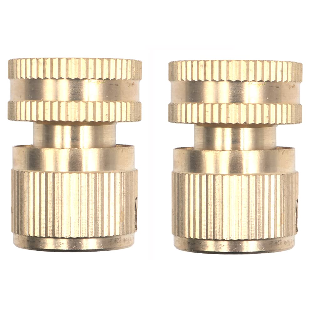 ANCLLO 2 Pack Garden Hose Quick Connect,3/4 inch Brass Female Thread Tap Connector Male Quick Connector Adapter Hose Connectors Hose Fittings for Car Wash Guns Garden Irrigation Systems
