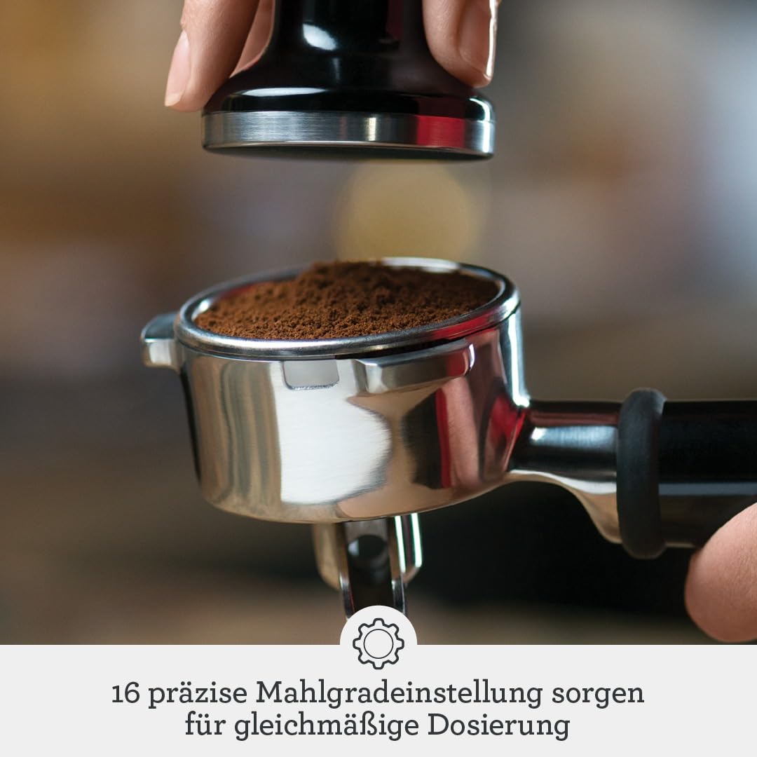 Sage - The Barista Express - Kaffeemaschine mit manuellem Milchaufschumer & Mahlwerk - Automatisches Mahlen, individueller Milchschaum - Schwarzer Sesam, Milchknnchen 3