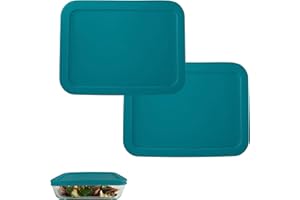 Klare Ware 11 Cup Rectangle Replacement Lids/Covers for Pyrex, Anchor Hocking & KlareWare Storage Bowls *Lids Only -Glass Con