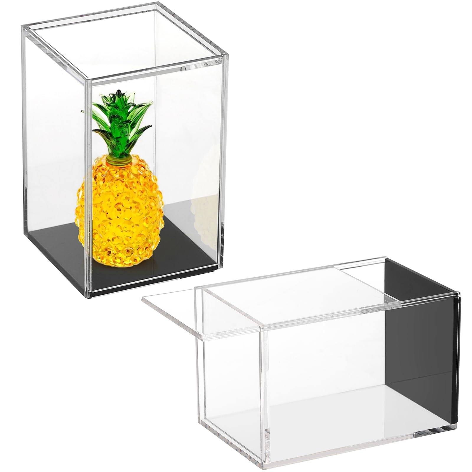 JUXYES Pack of 2 Clear Acrylic Display Case with Sliding Door for Mini ...