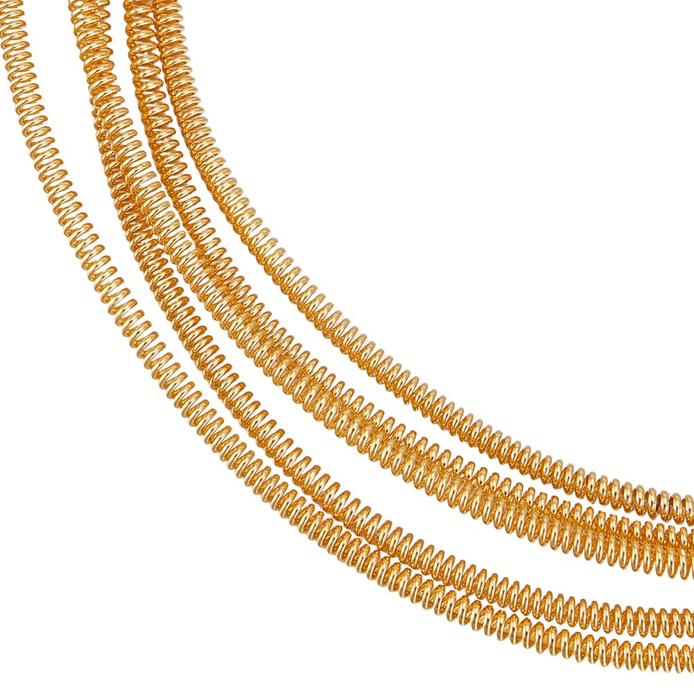 Beebeecraft 2M (6.56 Feet) Copper Wire 24K Gold Plated Brass Round Flexible Coil Wire for Embroidery and Jewelry Making