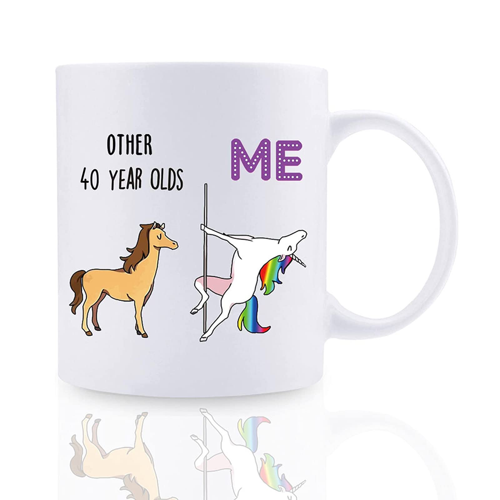 OMNIQI 40th Birthday Gifts for Women Men, 11 oz Novelty 40 Years Old Coffee Mug for Best Friend, Funny 40th Mug Birthday Decoration Birthday Gift