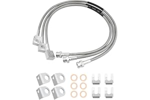 ANODZU 89715 Front & Rear Extended Brake Line Hose Kit Stainless Steel, Fit for Jeep Cherokee XJ 1984-2001 Wrangler TJ 1997-2006 TJ Unlimited 2004-2006 YJ 1987-1995