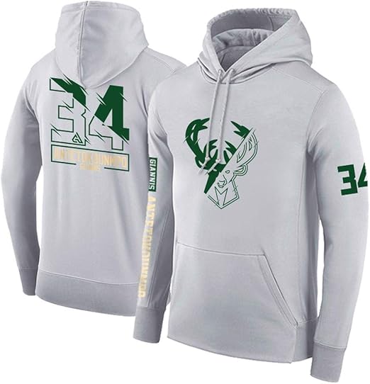 hoodie Los Bucks con Capucha, Milwaukee Hombres De Hip Giannis Antetokounmpo Sudadera con Capucha De Baloncesto Hop C-M: Amazon.es: Hogar