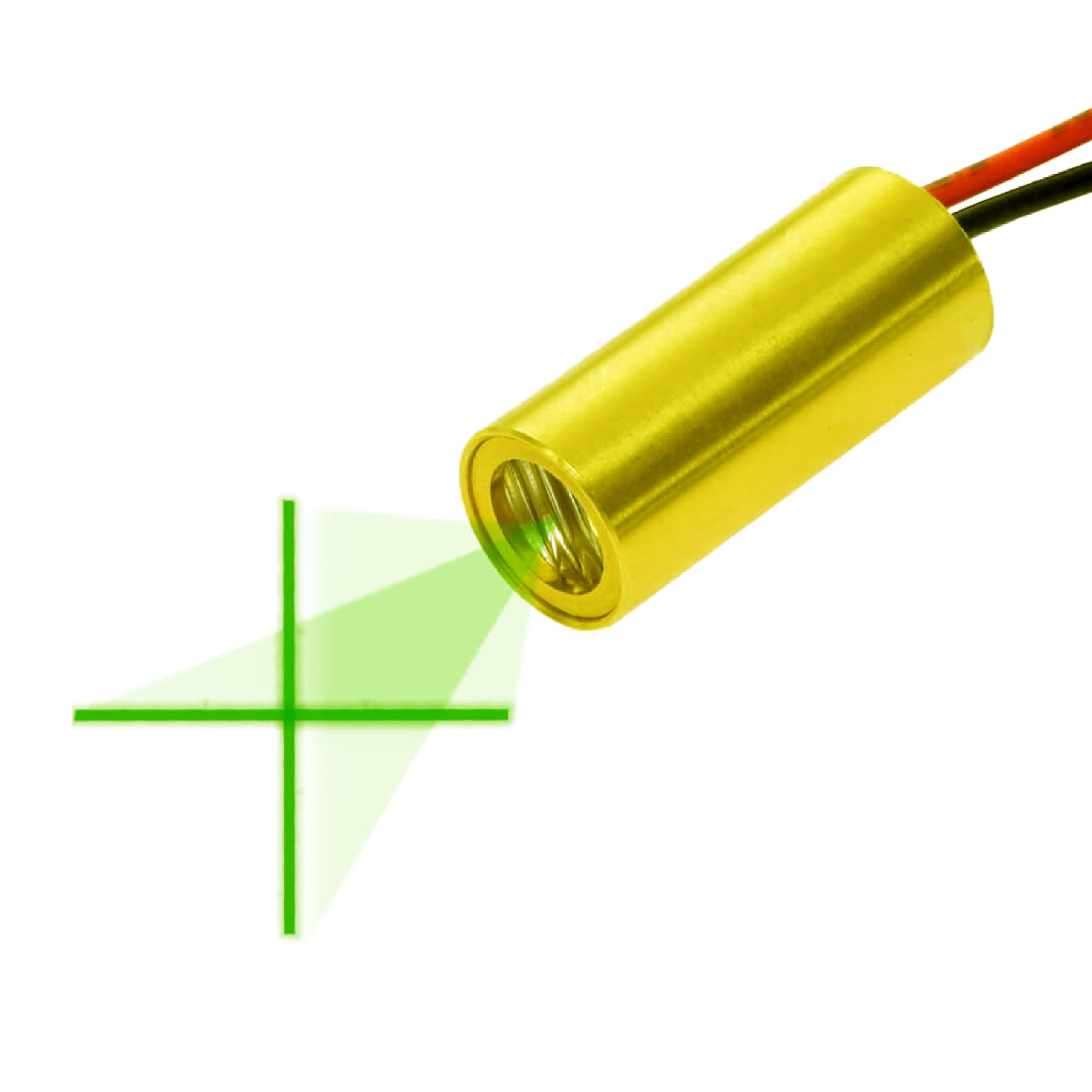 Economical Green Crosshair Laser Module, 520nm, Class 1 Eye-Safe, VLM-520-29 LPT - with APC Driver, D9 x L26 mm, 7~10 VDC Operation Voltage, for 0~1 Meter Working Distance, Laser Head