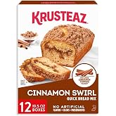 Krusteaz Cinnamon Swirl Quick Bread Mix, Baking Mix With Cinnamon Topping, 19.5 Oz Box (Pack of 12)