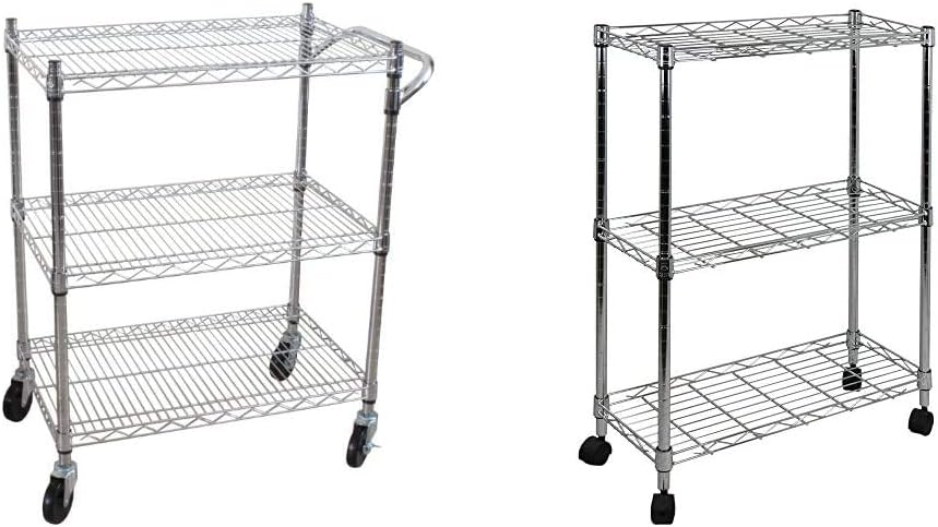 Oceanstar 3-Tier Heavy Duty All-Purpose Utility Cart, Chrome: Home & Kitchen