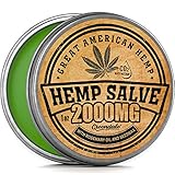 Hemp Oil Salve for Pain Relief - 2000 Mg - Fast Acting & Natural - Knee, Muscle, Joint, Neck & Back Pain Relief - Premium Hemp Oil Made in USA - Anti Inflammatory Hemp Balm - MAX Efficacy - No GMO