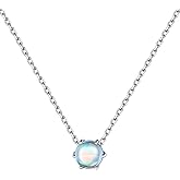 ChicSilver 925 Sterling Silver 12 Months Sparkling Round Cut Created Birthstone Pendant Necklace, 16 Inch Rolo Chain