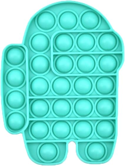 Amazon Com Hangyuan Among In Us Push Popping Bubble Sensory Fidget Toy Stress Reliever Silicone Stress Reliever Toy Green Toys Games