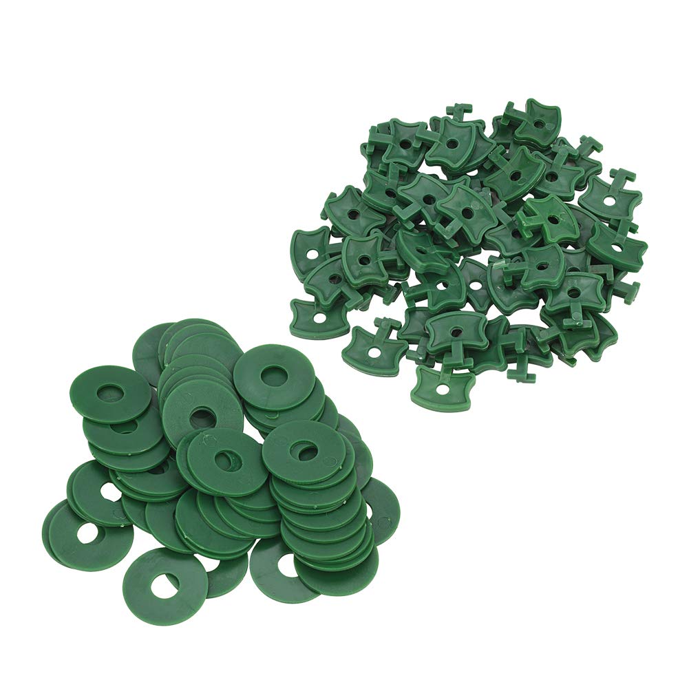 Greenhouse Clips Kit - Green 50PCS Clips + 50PCS Washers for Aluminium Greenhouse Insulation Bubble Netting Shading Fixing Fastener