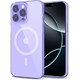 Svanove for iPhone 16 Pro Case Clear Compatible with Magsafe Silicone, Transparent Thin Magnetic Mag Safe Case Cute, Girly Aesthetic Trendy Slim Hard Camera Cover Protection, Purple Lavender Lilac