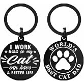 Mataly Best Father's Day Cat Dad Mom Gifts for Men Women - I Work Hard So My Cat Can Have A Better Life