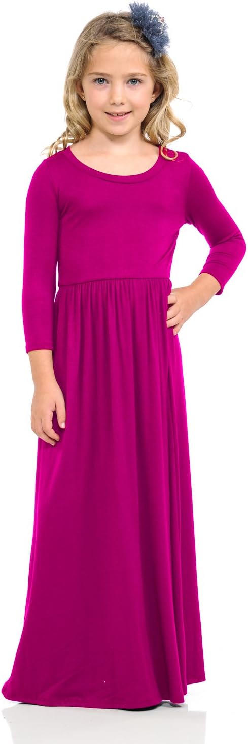 Pastel by Vivienne Honey Vanilla Girls' Fit and Flare Maxi Dress with Easy Removable Label