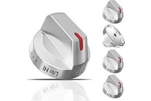 LXun Upgraded DG94-04167 Gas Stove Knobs for Samsung Oven and Range Stainless Steel Stove Knob Replacement for DG94-03950 NX60A6511SS/AA-01, NX60A6111SS, NX60A6511SG/AA, NX60A6311SG/AA-00 (5PCS)