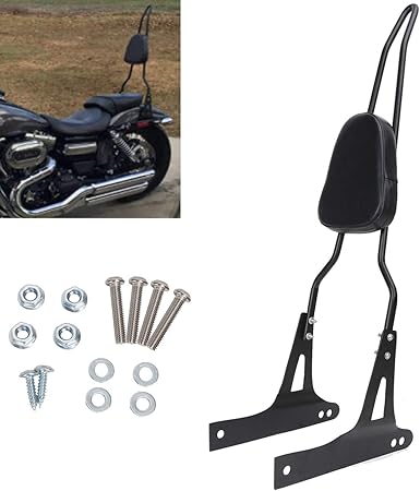Amazon Kolemo バイク用バックレスト 高品質 オートバイシーシーバー 背もたれ Harley Davidson Dyna Fxd Fxdb Fxdc Fxdl Fxdwg Fxdseに適用 ブラック シーシーバー 車 バイク