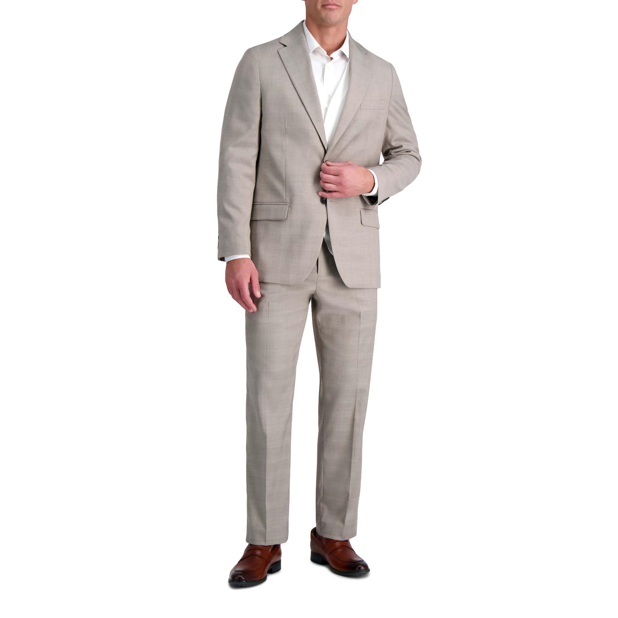 Photo 1 of Haggar J.M Men's Premium Stretch Tailored Fit Subtle Pattern Suit Separates-Pants, Camel-Jacket