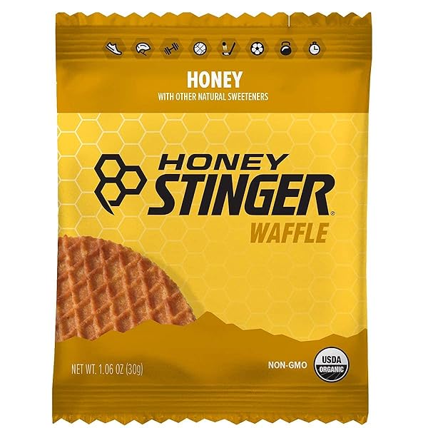 HONEY STINGER ORGANIC HONEY WAFFLE, ENERGY STROOPWAFEL FOR EXERCISE, ENDURANCE AND PERFORMANCE, SPORTS NUTRITION FOR HOME & GYM, PRE AND POST WORKOUT, 16.96 OUNCES (PACK OF 16)