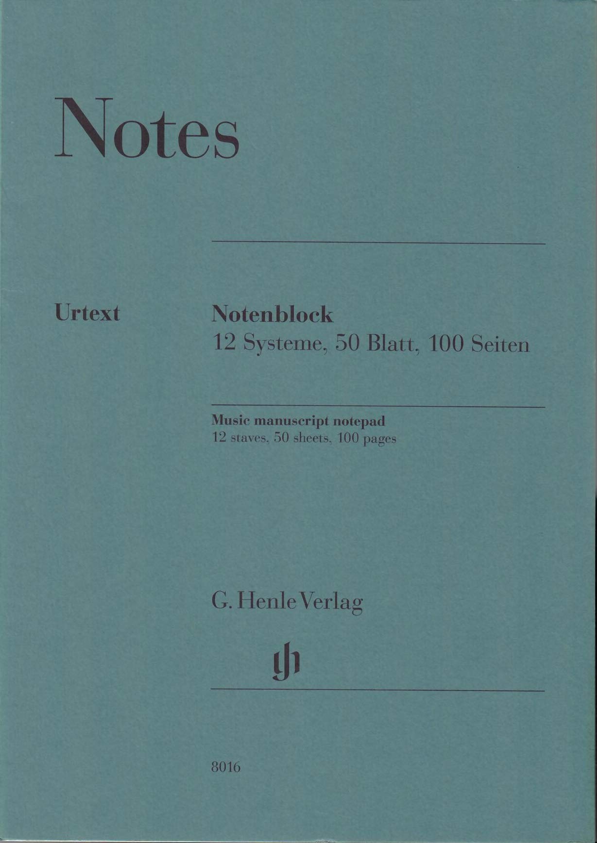 Photo 1 of HENLE Music Manuscript Notepad 12 Staves, 50 Sheets (Multilingual Edition)
