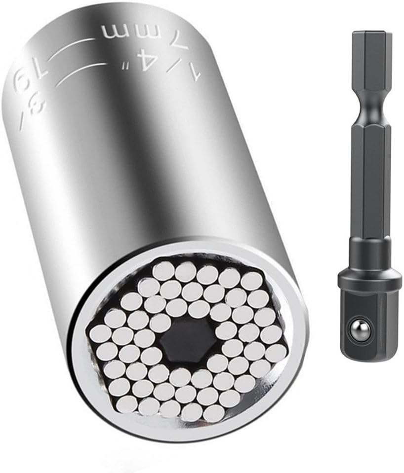 ETC 120A Professional 7mm-19mm Universal Multi Function Universal Socket With Power Drill Adapter Tool Universal Repair Tools, Impact Nut Driver Socket for Drill Cordless Ratchet Metric Wrench Set