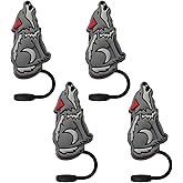 Wolf Straw Toppers For Stanley Cups; Wolf Straw Covers Cap Toppers Compatible With Stanley 30&40 Oz Tumbler, Reusable & Silicone Tumbler Straws Topper For 0.4 Inch/10 Mm Tips 4 Pcs
