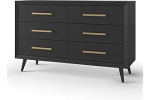 Child Craft 6-Drawer Cranbrook Double Dresser for Nursery or Bedroom, Plenty of Storage, Anti-Tip Kit Included to Prevent Tipping, Non-Toxic, Baby Safe Finish (Ebony)