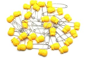 GTONEE Cute Fruit Pineapple Baby Safety Pins Secure Clips for Fastening Baby Clothes Diaper Napkins Stainless Steel Size L 5.3CM 30PCS