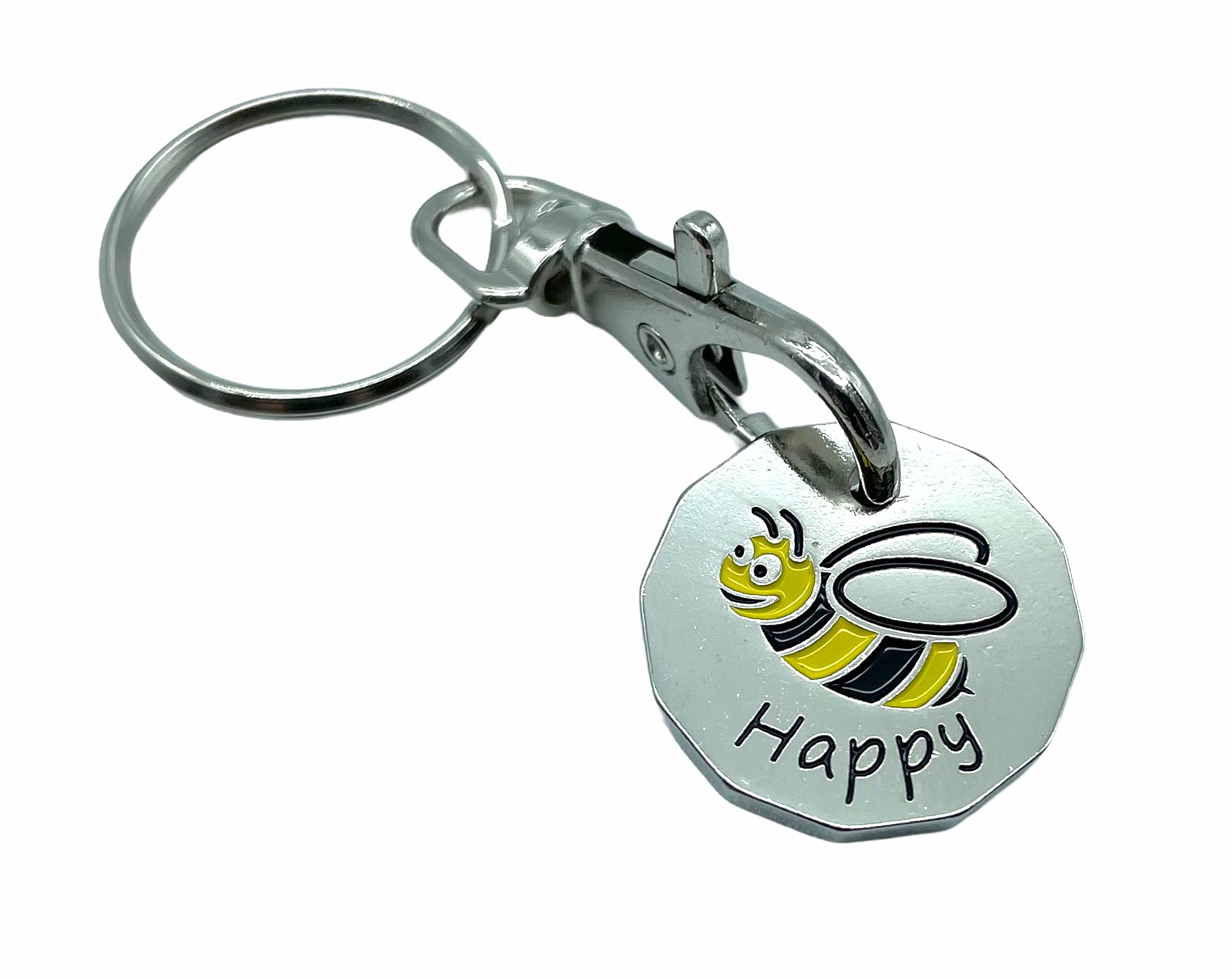 JAM2DAY Trolley Token Keyring - £1 Coin (Bee Happy) — image 1