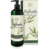 Refresh Massage Oil for Massage Therapy with Eucalyptus & Peppermint Essential Oils - All Natural, Great for Sore Muscles. Ideal for Full Body Relaxation – Nut Free Formula 16oz