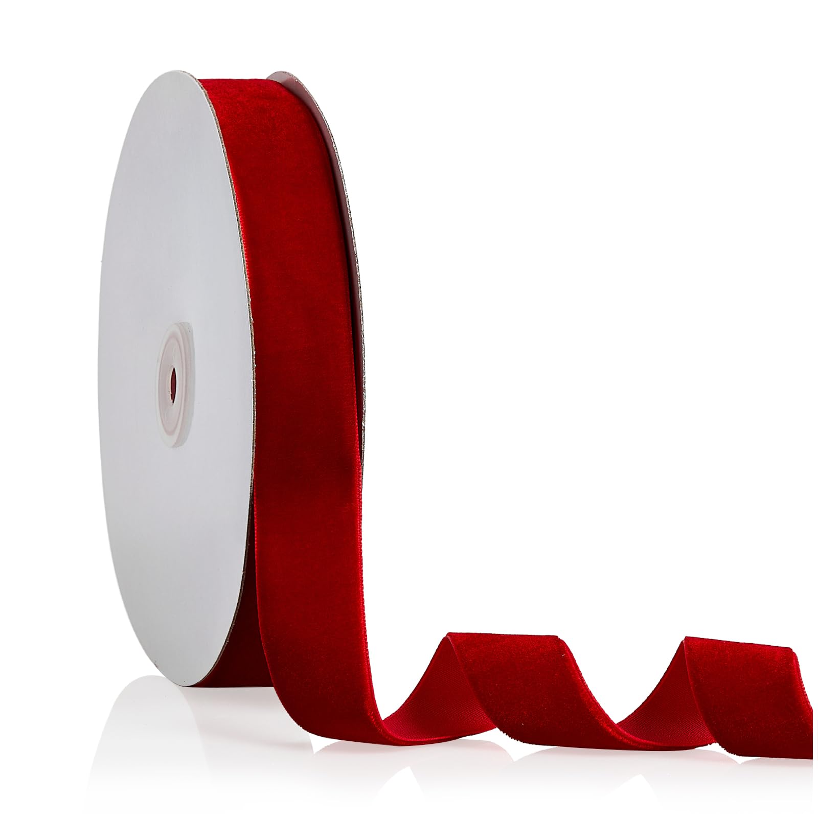 Photo 1 of 1" X 20 Yards Red Velvet Ribbon for Christmas Tree Wreath Decoration Handmade Crafts Ornaments Gift Wrapping & Bow Making