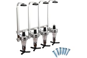 Lfhelper Wall Mounted Liquor Dispenser 4-Bottle for Bar/Home Party Use Fit Wine Cocktail Alcohol Drink Beverage Juice, Alumin