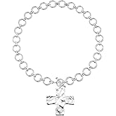 TEN MIRO 18k Chunky Gold Necklace for Women Sweatproof, Non Tarnish Chunky Cross Necklaces Thick Gold Layering Hammered Bold Necklace Stacks Toggle Necklaces for Women