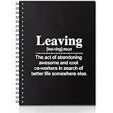 QYUVK Leaving Definition Hardcover 160 Pages Blank Spiral Notebooks, Employee Appreciation Gift, Thank You Gifts, New Job Gifts for Coworker, Farewell Going Away Gifts for Coworker Colleagues