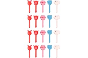CRZQXOUR 20 animal patterned children's food forks, fun bento boxes, cute cartoon animal fruit food toothpicks, used for bento box decoration, lunch accessories, party school cake supplies