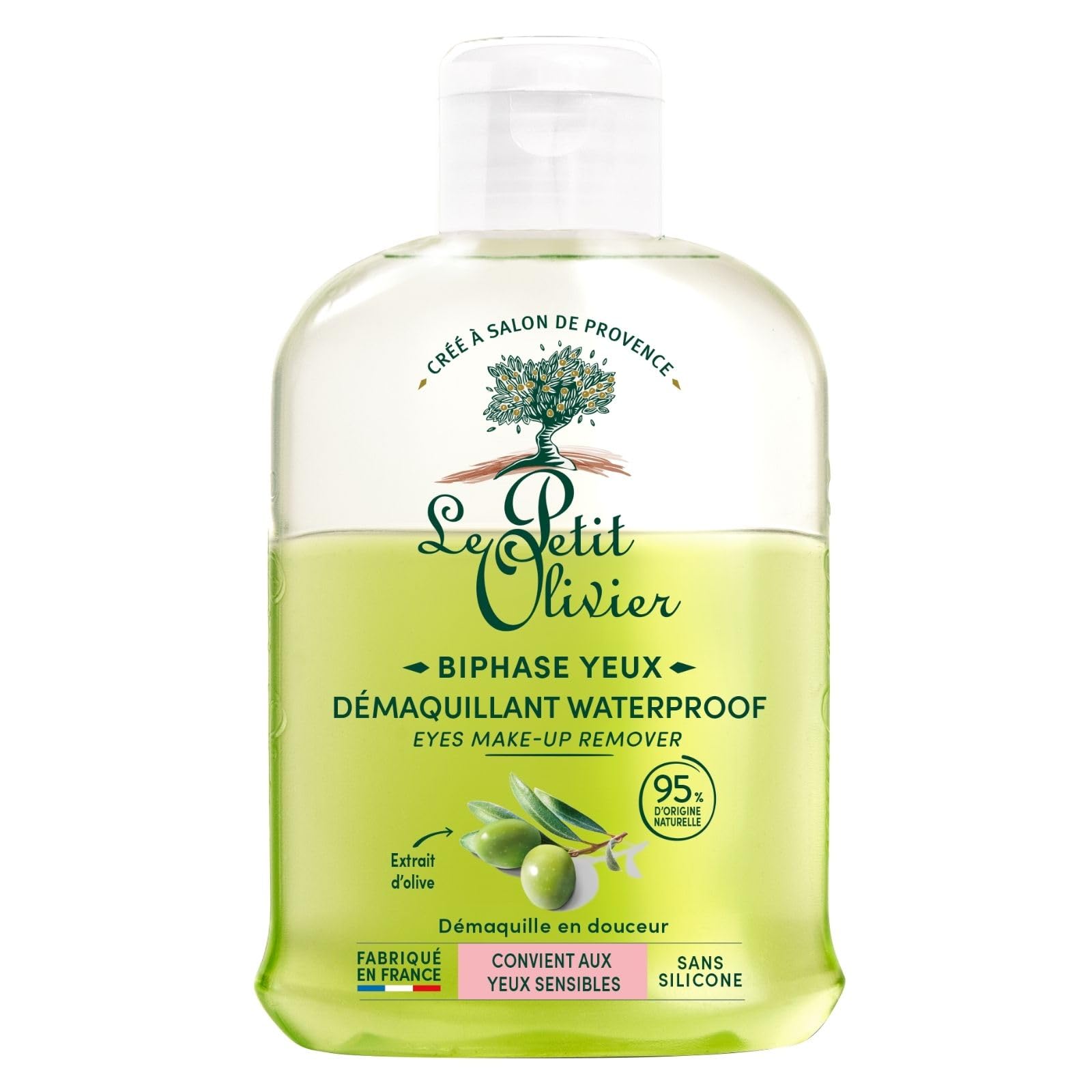 Le Petit Olivier - Waterproof Eye Make-Up Remover - Olive Extract - Made in France - 125 ml Bottle