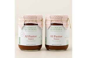 Patricia Quintana Al Pastor Cooking Sauce - Authentic Artisanal Mexican Marinades - Perfect for making Al pastor Tacos, Al pastor Burgers, Grilled Chicken and More (16 oz, 2 Jars)