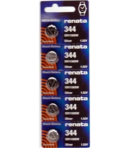 Renata 344 1.55V SR1136SW - Batteria per orologio, colore: Argento