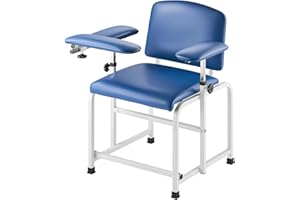 VEVOR Phlebotomy Chair, Blood Draw Chair with Adjustable Armrests and Flip Arm, 400LBS Loading Blood Drawing Medical Chair with Soft Padded Seat, Easy-to-Clean PVC Leather for Hospitals, Labs, Clinics