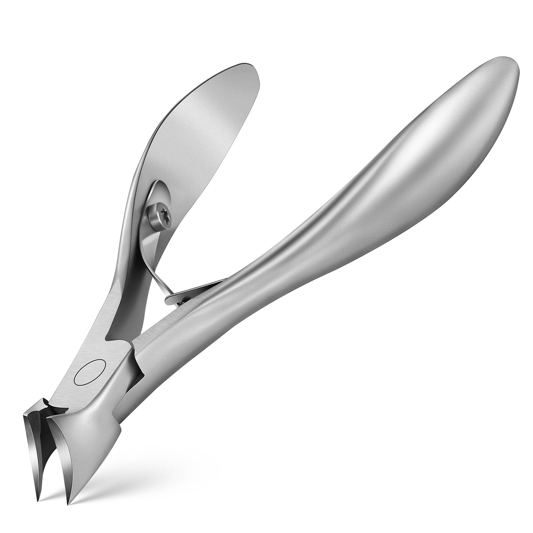 FERYES Toenail Clippers for Thick Nails, Toe Nail Clippers for Ingrown Hard Toe Nail Fingernail - Large Handle Stainless Steel Olecranon Fingernail Clipper, Silver