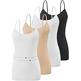 Accbiety 4 Pack Camisoles Tops for Women Undershirts Adjustable Spaghetti Strap Camisole Tank Lightweight Layering Tops
