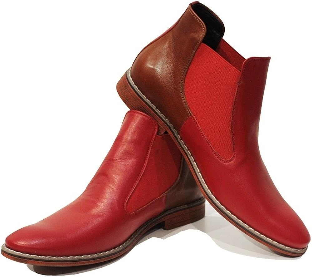 mens red ankle boots