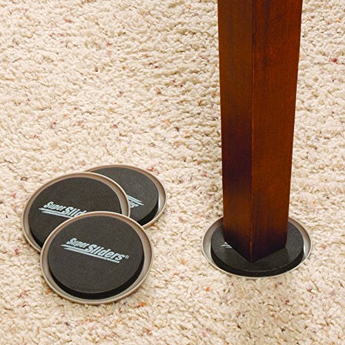 Super Sliders 3 1/2" & 7" Round Reusable Furniture Sliders for Carpet
