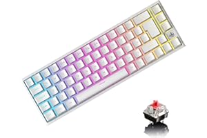 Wired 60% Mechanical Gaming Keyboard, RGB Backlit Ultra-Compact Mini TKL Keyboard, Red Switch 68 Key Type-C Cable Water-Resis