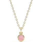 Abshel 18k Gold Minimalist Round Crystal Pendant Necklace - A Choice for Valentine's Day Gifts for Women, Birthday Gifts for Women - Stocking Stuffers for Girls Teen