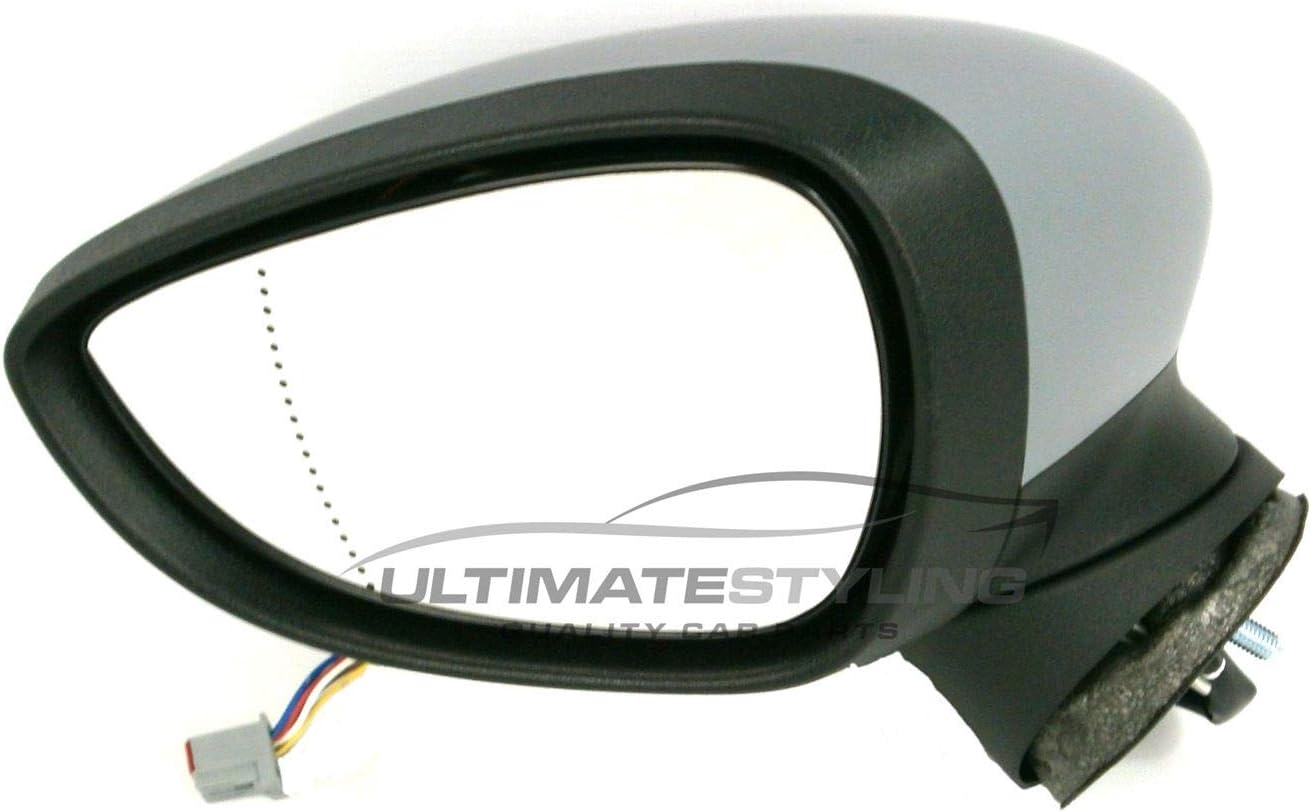 Ultimate Styling Replacement Electric None Power Folding Wing Door Mirror With Heated Glass With Indicator With Primed Mirror Cover Cap Side Of Product Passenger Side (LH)