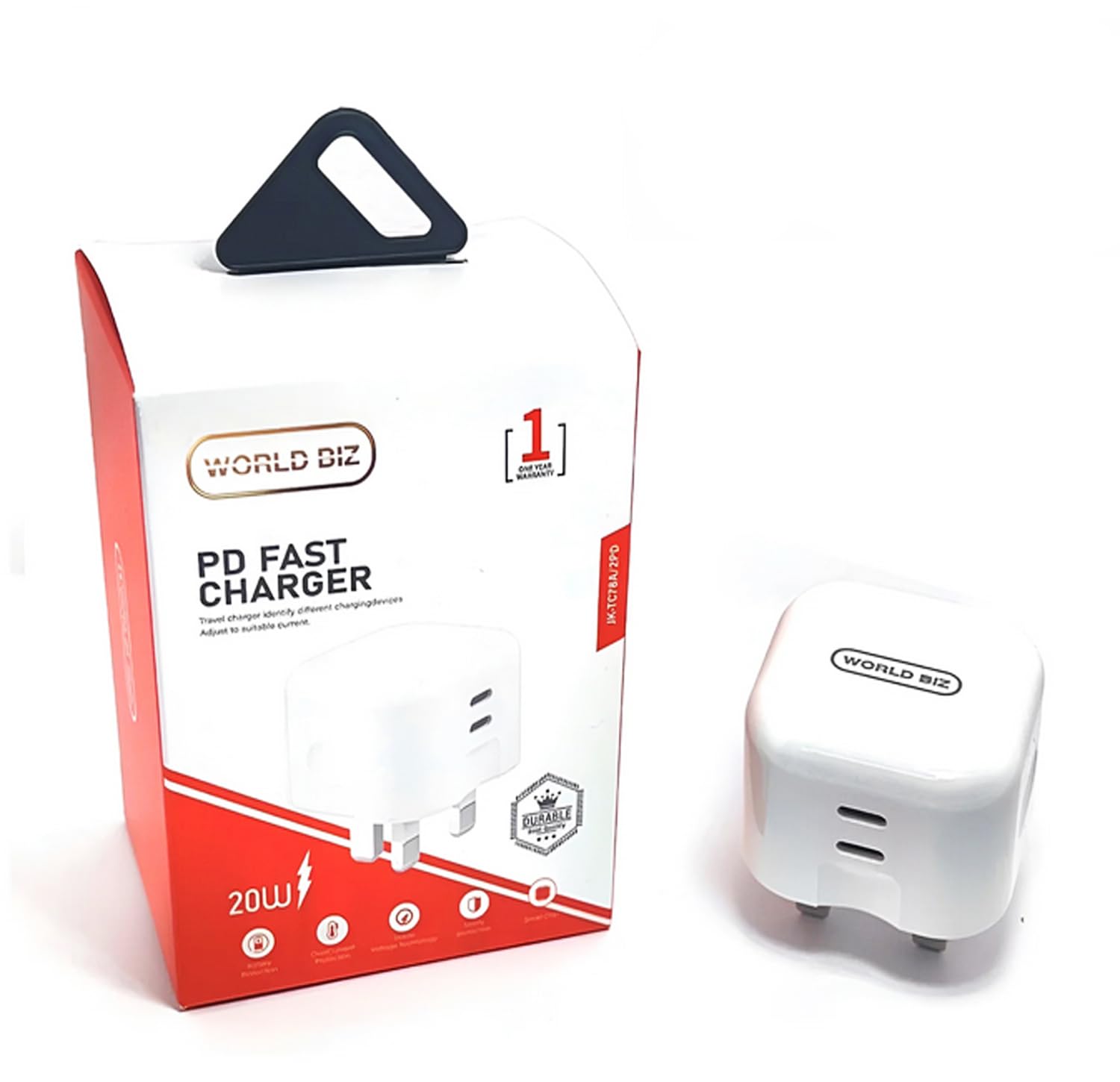 World biz USB C Plug, 20W USB C Charger, 2-Port Fast Charging Type C Charger, Compatible with iPhone 15/15 Pro/14/13/12/SE 3, iPad Air 5, iPad Mini 6, Galaxy S24/S23, Pixel 7/6, iWatch 9, etc