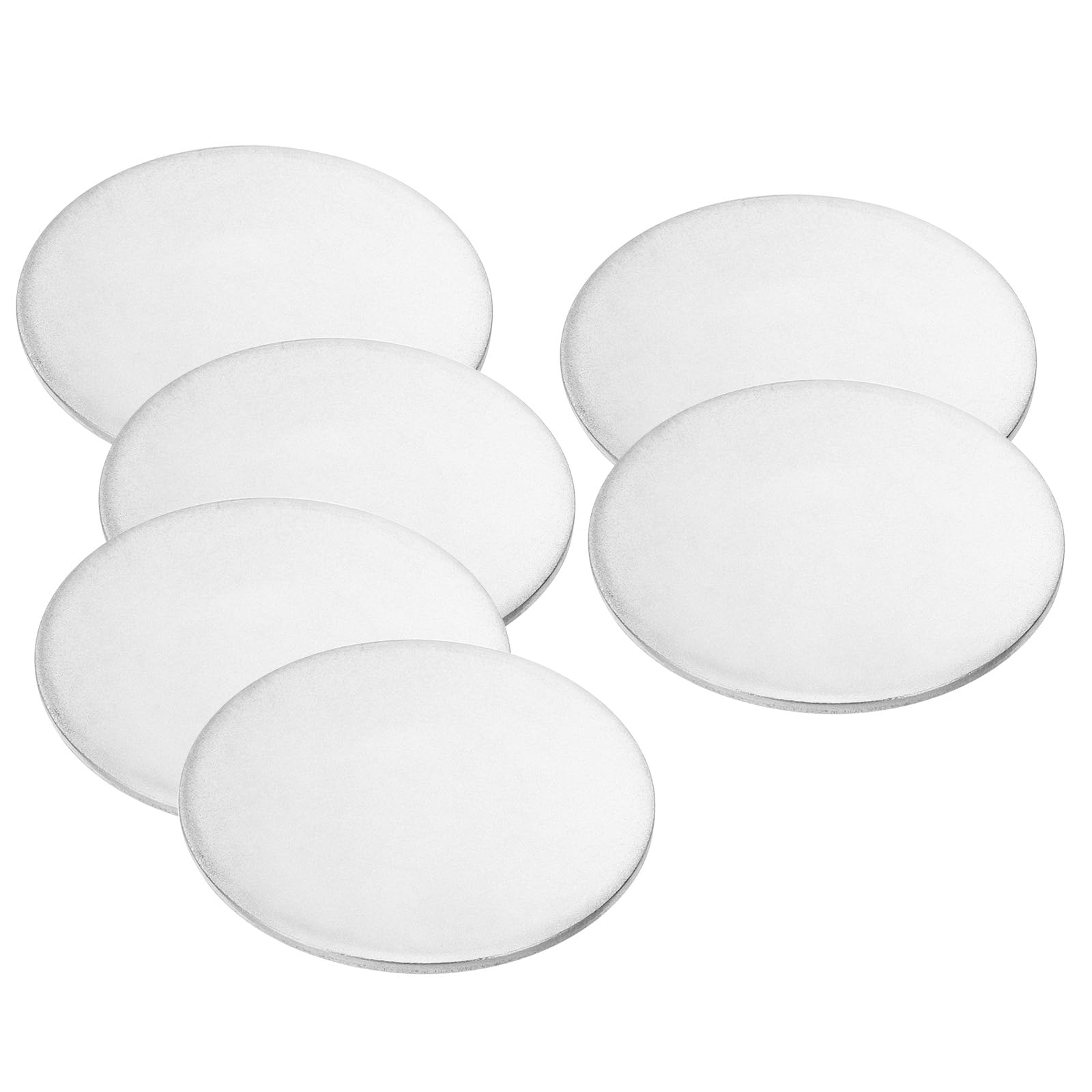 PATIKIL 50mm Steel Disc, 6Pcs Metal Stamping Blanks Tags Circle Round Metal Plate Strike DIY 304 Stainless Steel for Laser Engraving Stamping Craft Name Tag