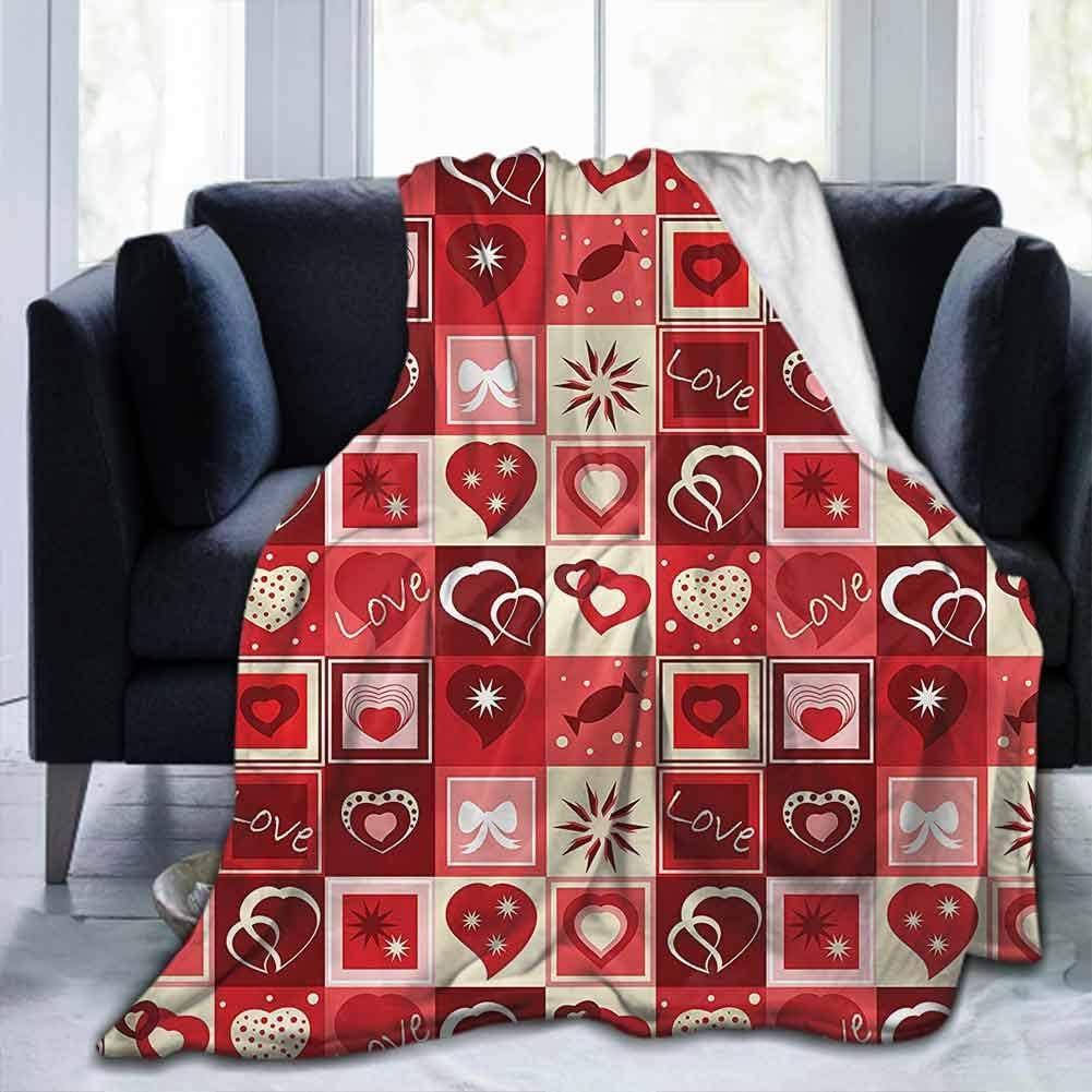 dsdsgog Flannel Blankets Home Cute Soft Red,Valentines Day