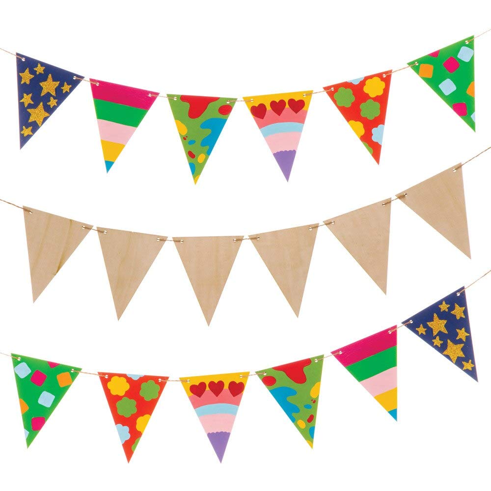 Baker Ross AW599 Wooden Bunting (Pack of 15)
