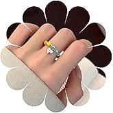 Eviarli Boho Love Heart Ring Crystal Bead Stretch Ring Beaded Stackable Ring Silver Bead Elastic Finger Ring Rainbow Bead Elastic Ring Handmade Stacking Ring Jewelry for Women